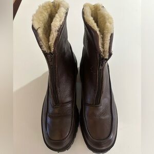 Vintage Coach Leah Brown Leather Sherpa Tall Ankle Boot 7